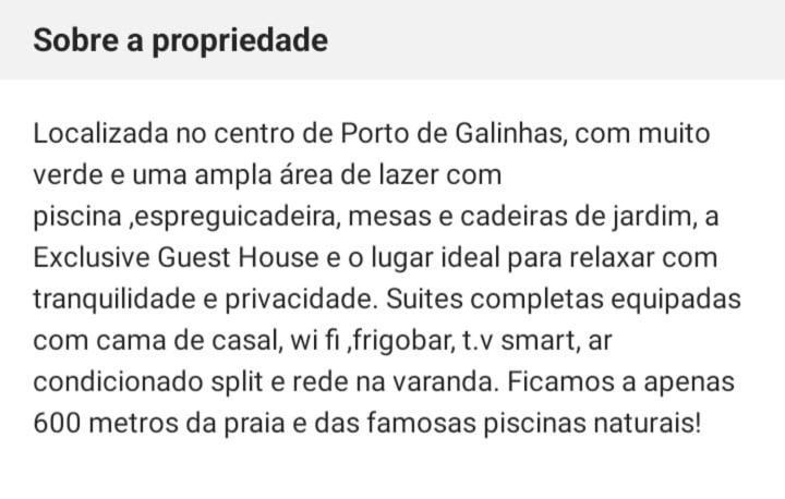 Exclusive Guest House Porto de Galinhas Ngoại thất bức ảnh